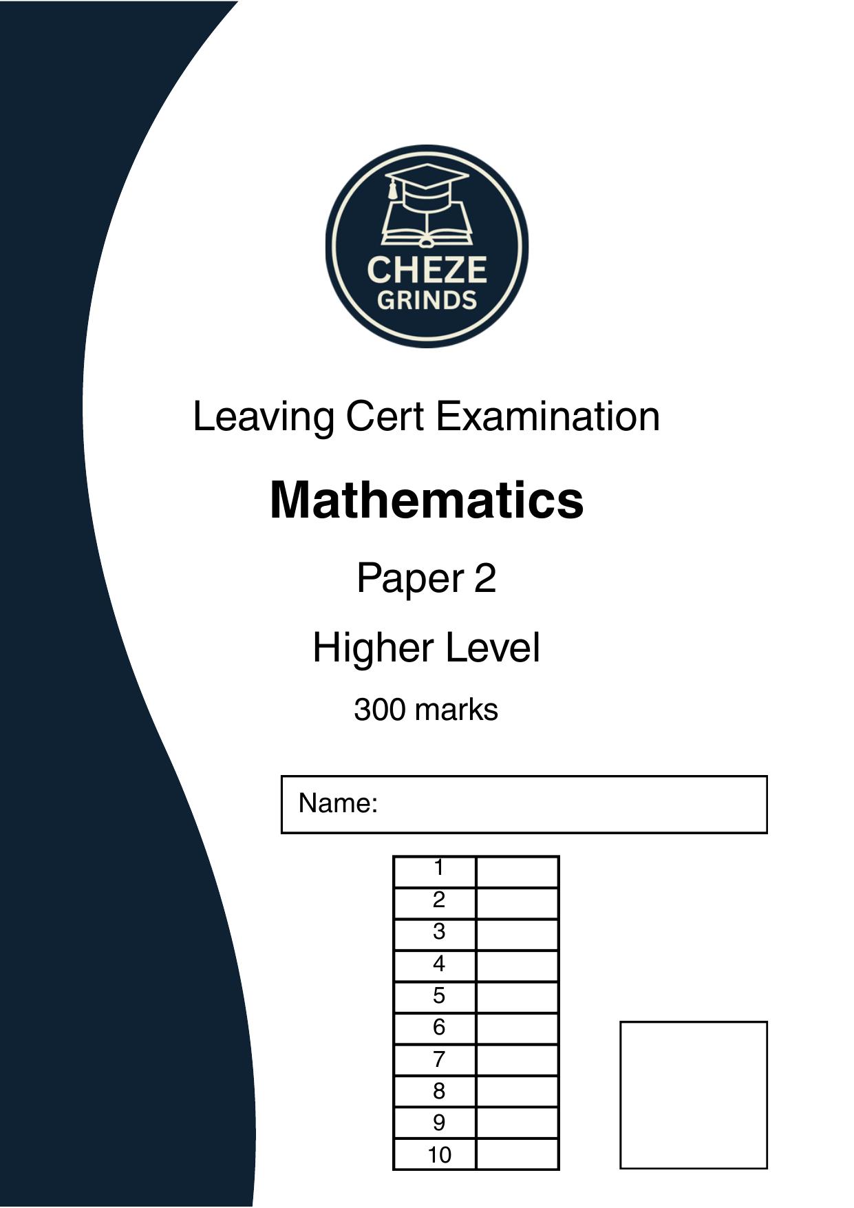 Cheze Grinds HL Maths Paper 2